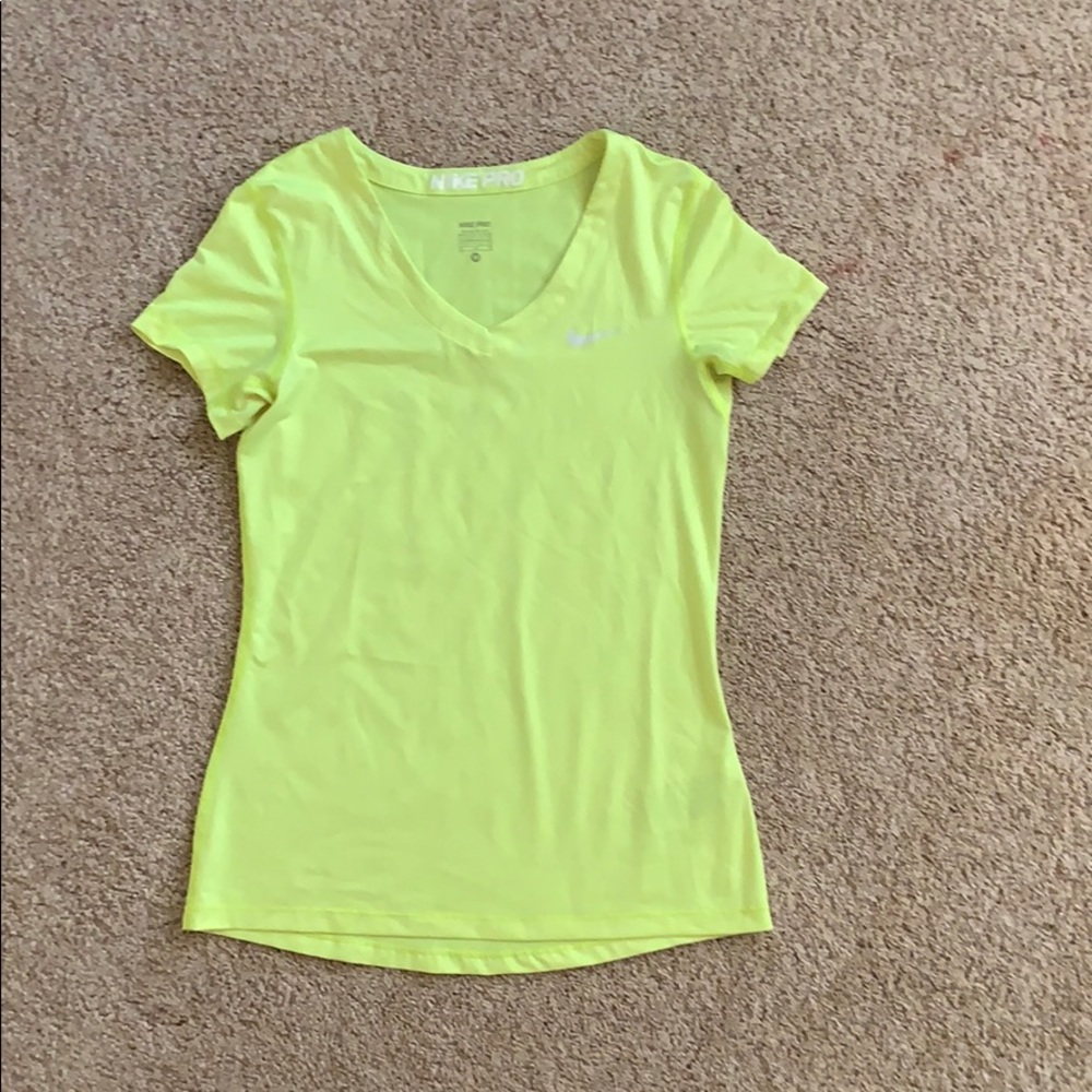 Warn once dri-fit yellow Nike pro shirt